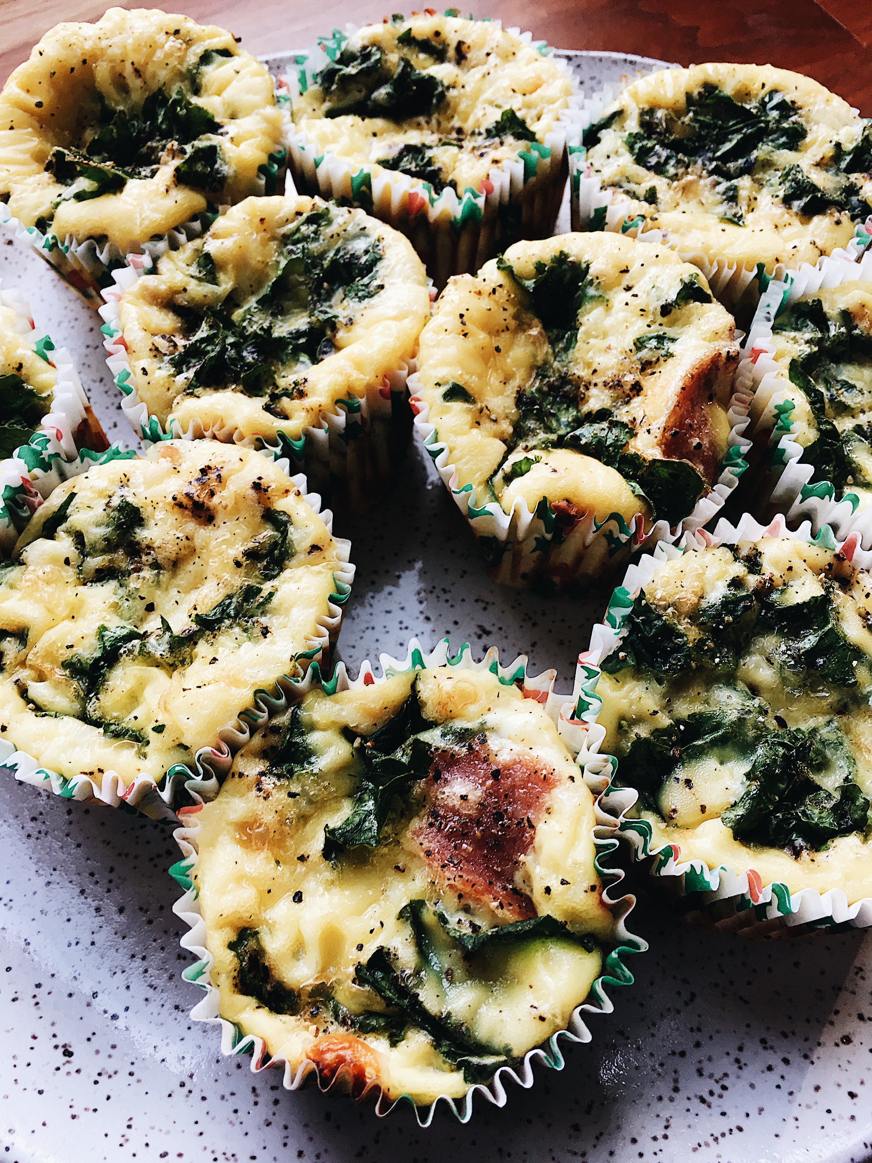 Plate of Egg Muffins Vertical